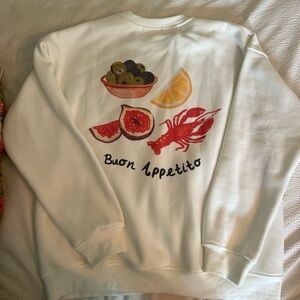 White Graphic Women’s Crewneck